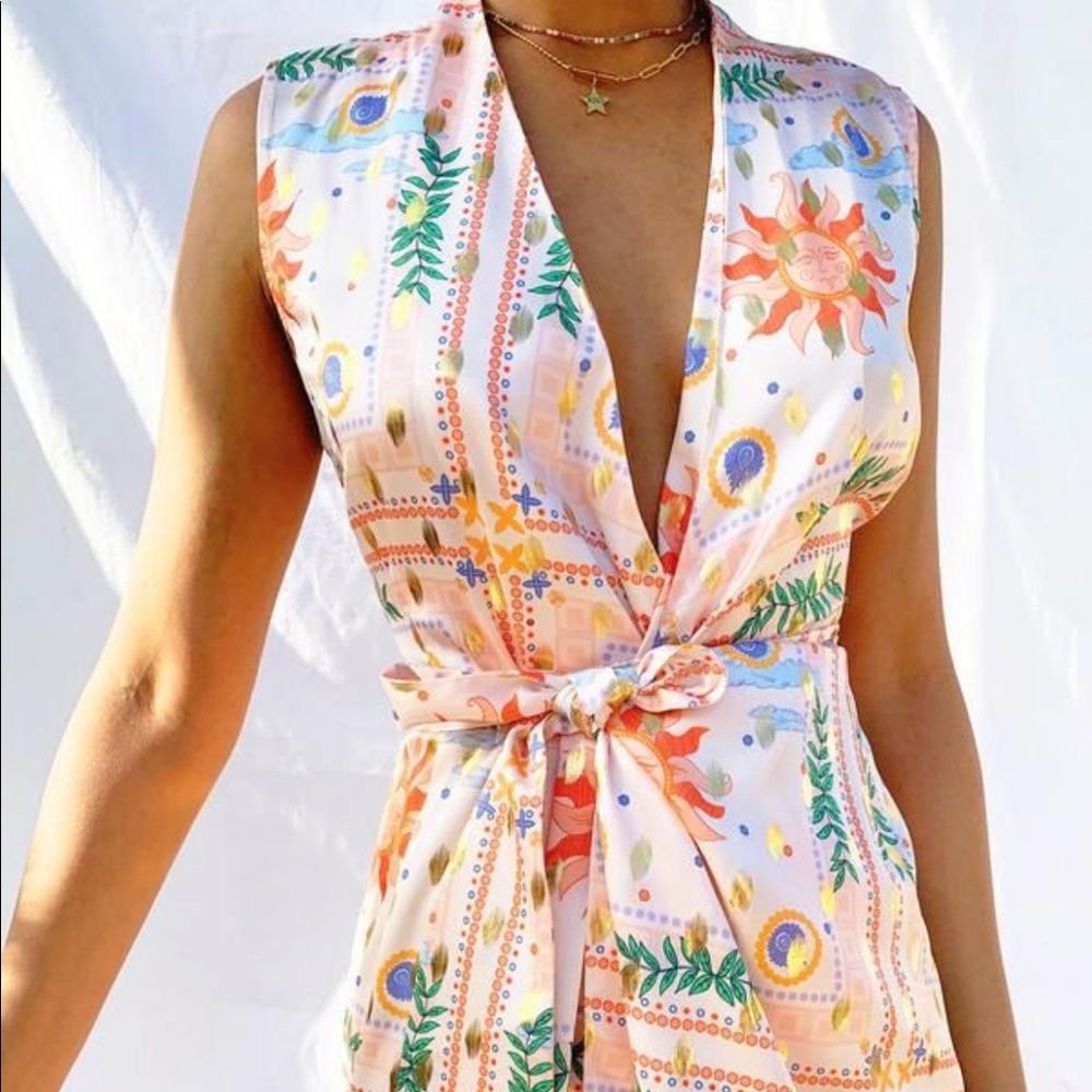 Never Fully Dressed Floral Wrap Midi Dress - Multicolor